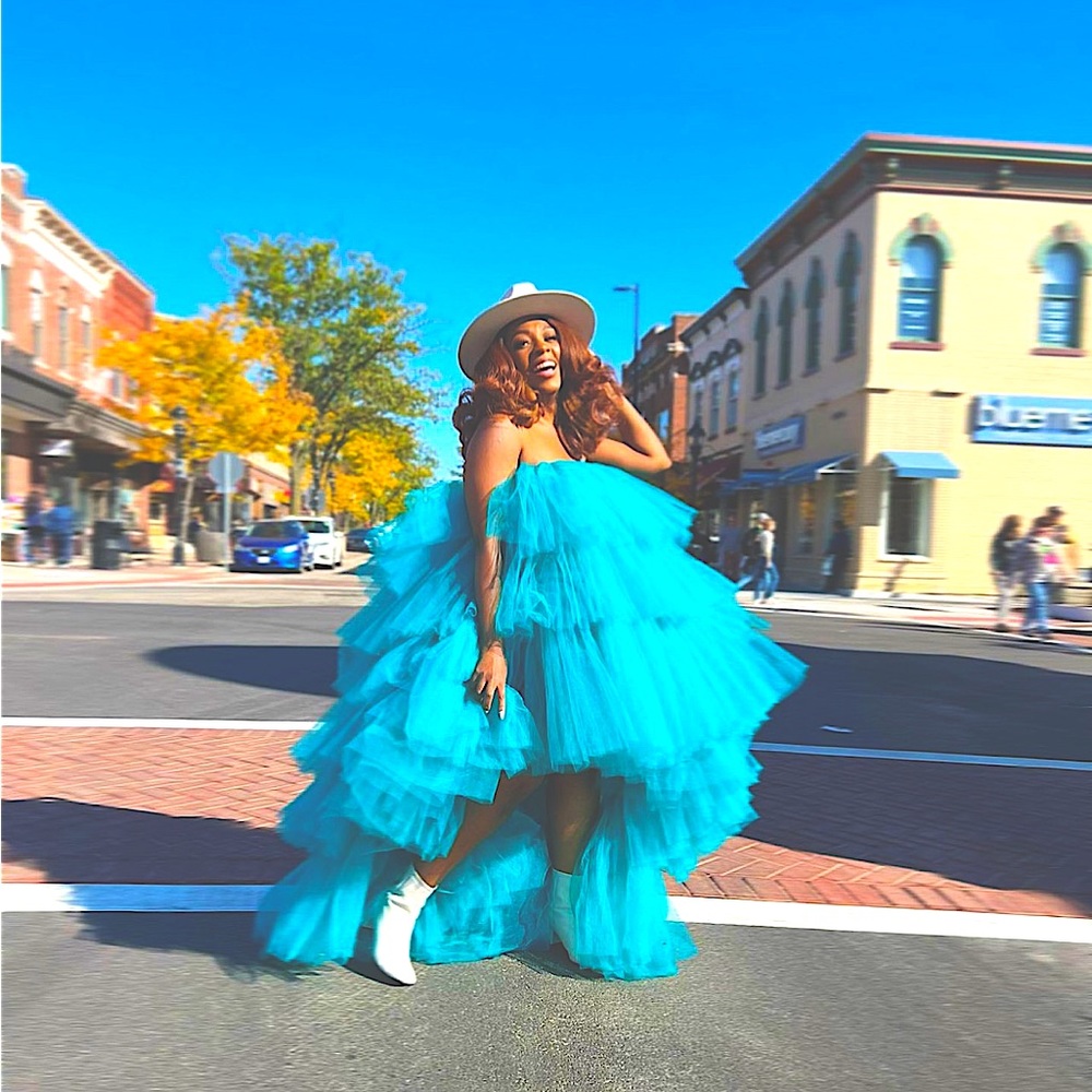 Oyemwen orchid tulle dress. S/M